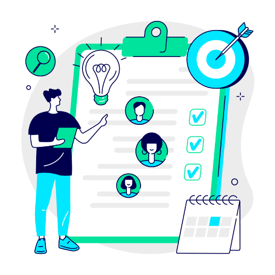 This illustration effectively conveys the concept of a project management assistant facilitating the organization and distribution of tasks within a company, especially in coordinating remote workers and ensuring smooth operational flow.